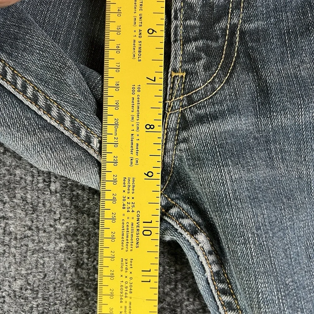 Levi's 506 Low Rise Slim Straight Jeans‎ 31x32 Light Wash Distressed Denim READ